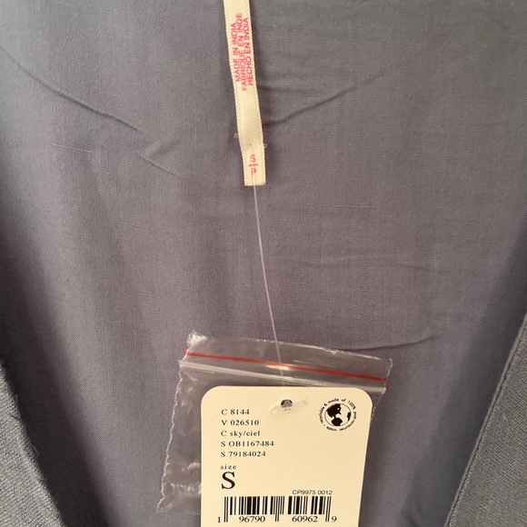 *SOLD* Free People Vintage Summer Midi Dress Blue Small NWT. - Picture 4 of 5